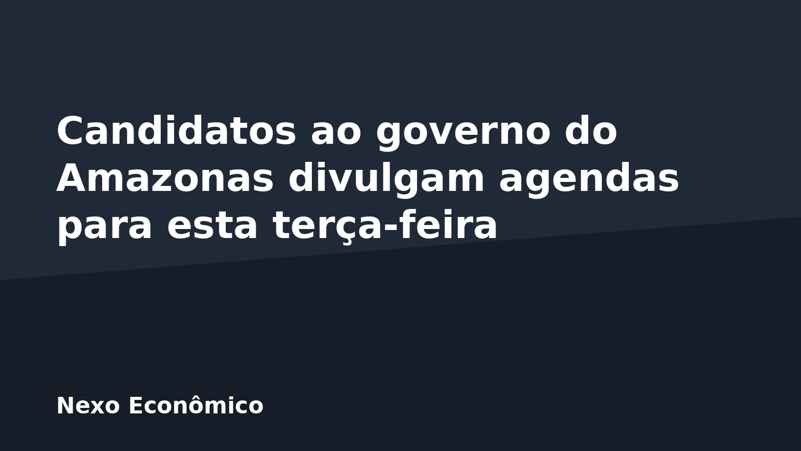 Candidatos ao governo do Amazonas divulgam agendas para esta terça-feira