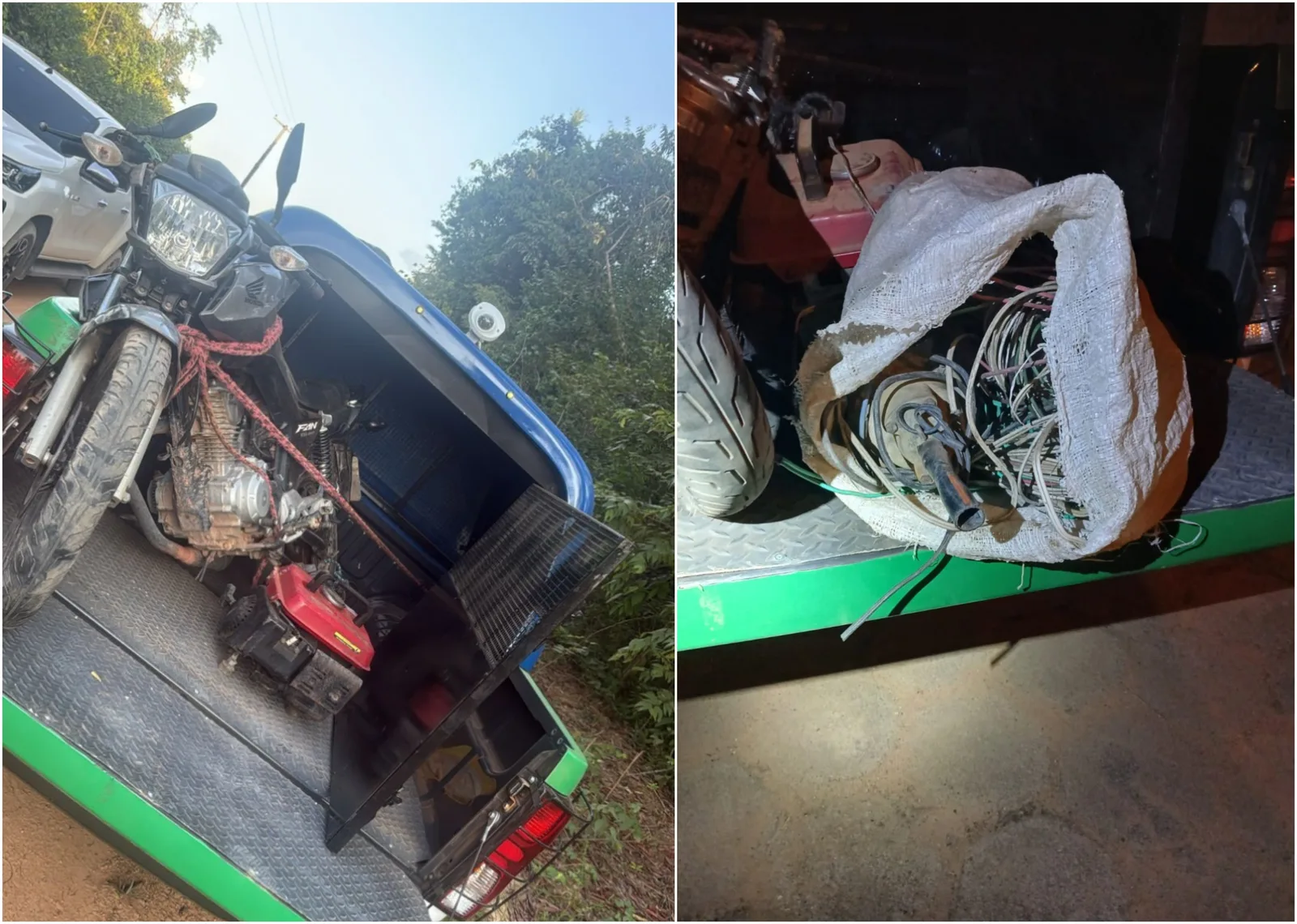 Moto e itens levados em roubo são localizados após fuga no Cantá