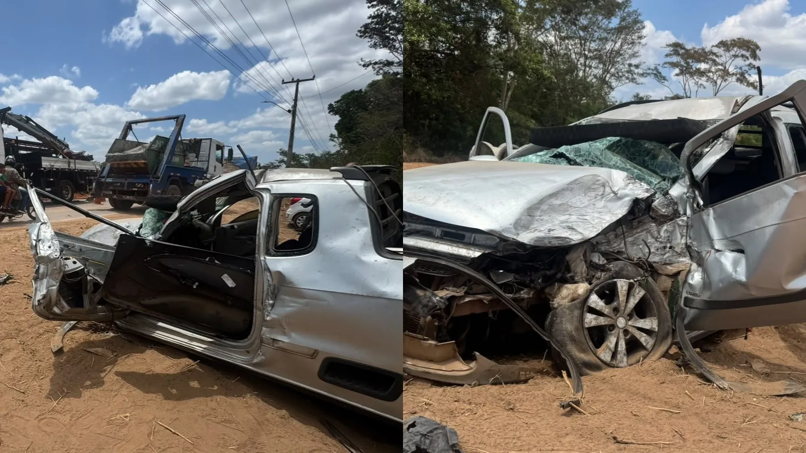 Colisão entre carro e caminhão deixa quatro feridos em Teresina