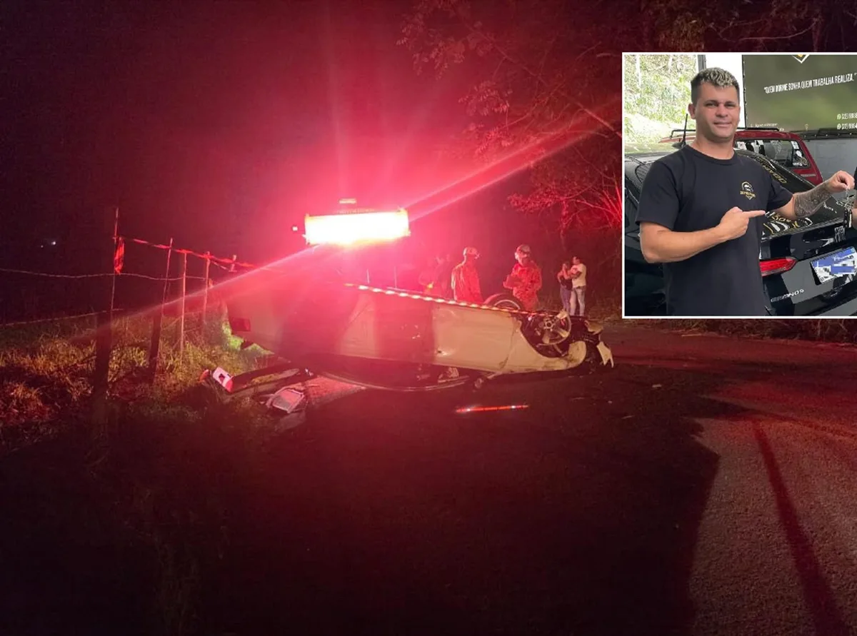 Empresário morre após carro capotar na RJ-148, em Sumidouro