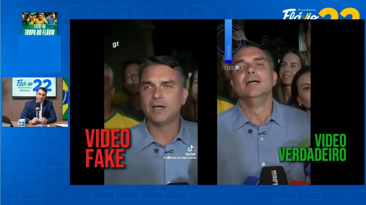 Flávio Bolsonaro acusa PT de divulgar vídeos manipulados em live