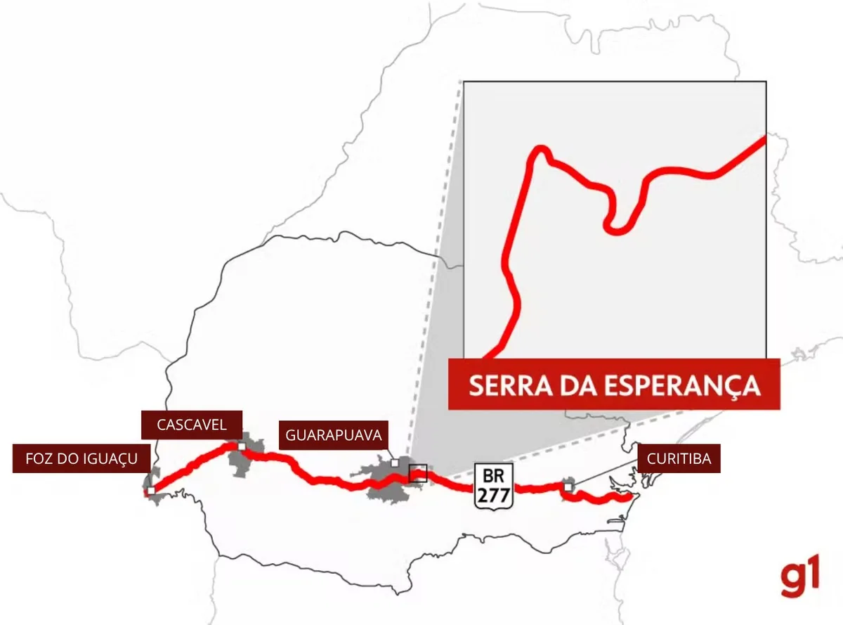Obras na Serra da Esperança alteram tráfego da BR-277 até outubro