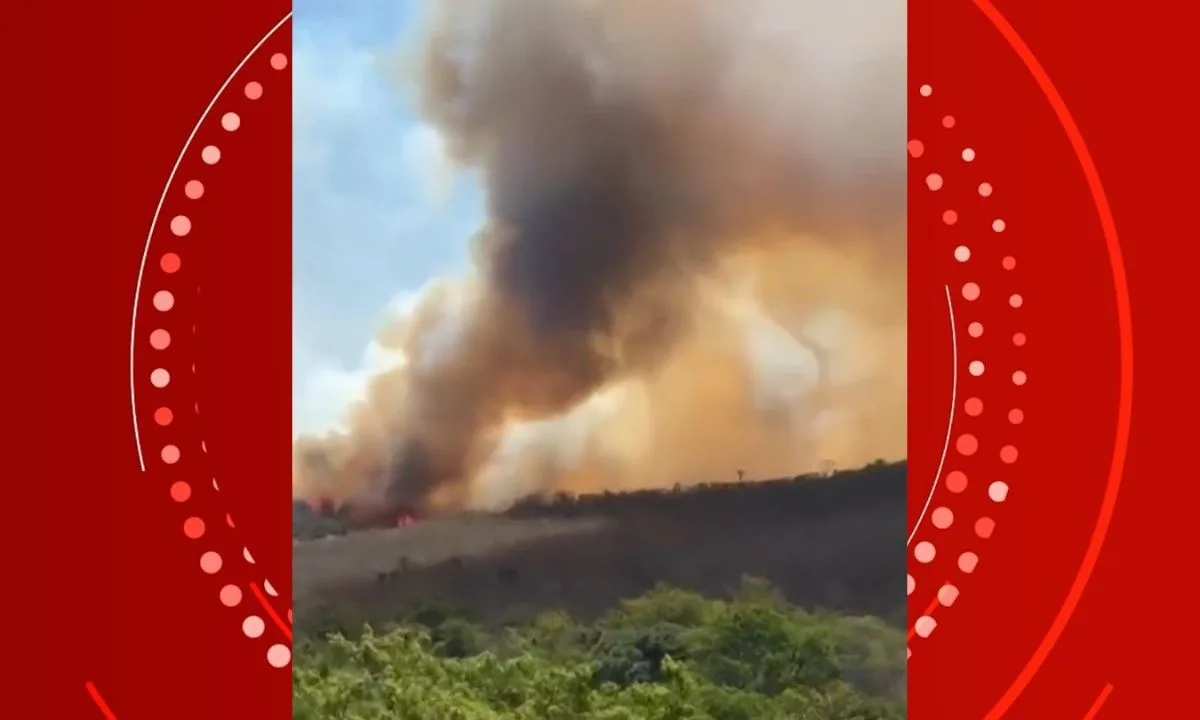 Incêndio mobiliza bombeiros após atingir vegetação em Caetité, na Bahia