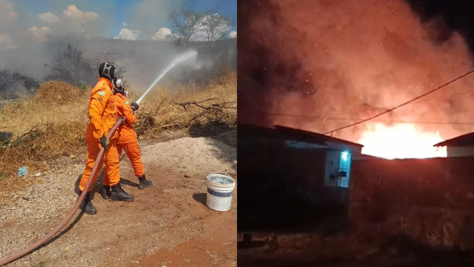 Bombeiros registram cinco incêndios em terrenos e vegetação na região de Picos