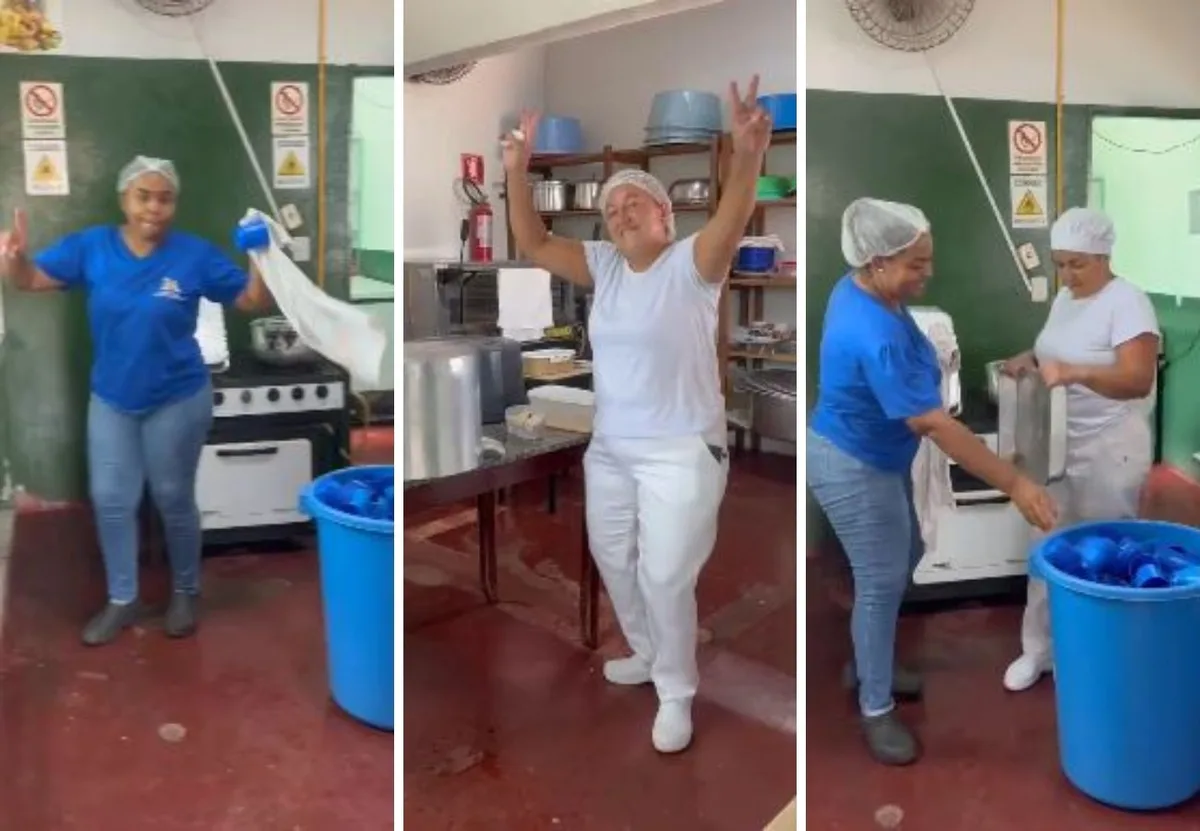 Funcionárias de escola em Formoso do Araguaia dançam forró no recreio