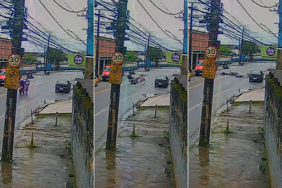 Ciclista fica ferido após colisão com moto em Guarujá