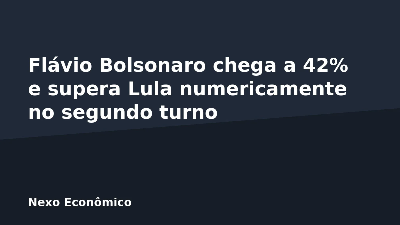 Flávio Bolsonaro chega a 42% e supera Lula numericamente no segundo turno