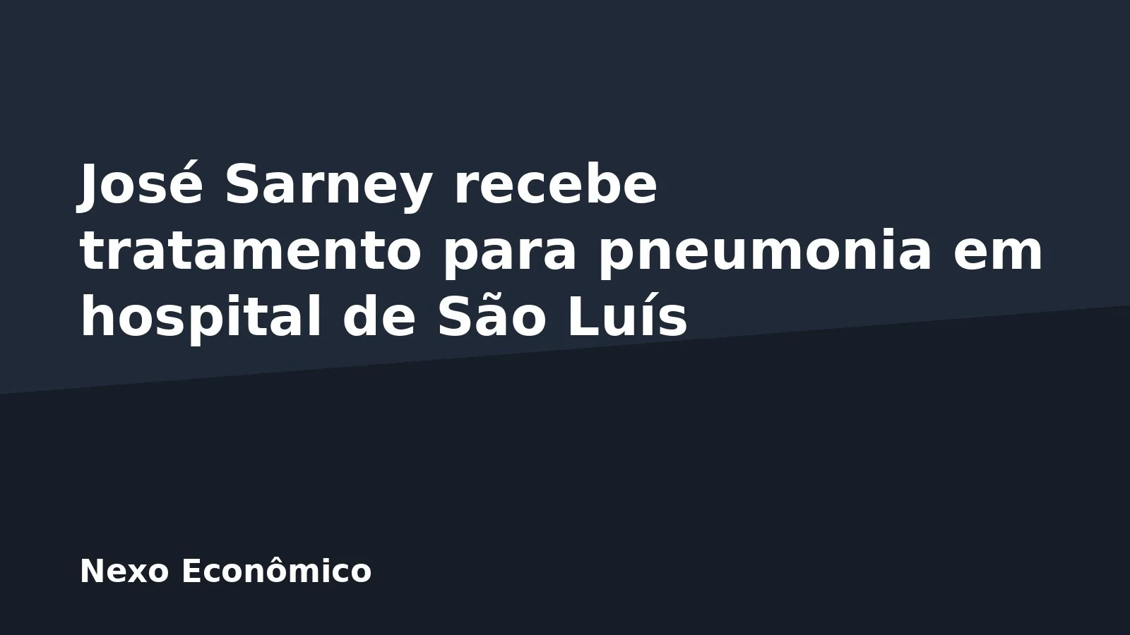 José Sarney recebe tratamento para pneumonia em hospital de São Luís