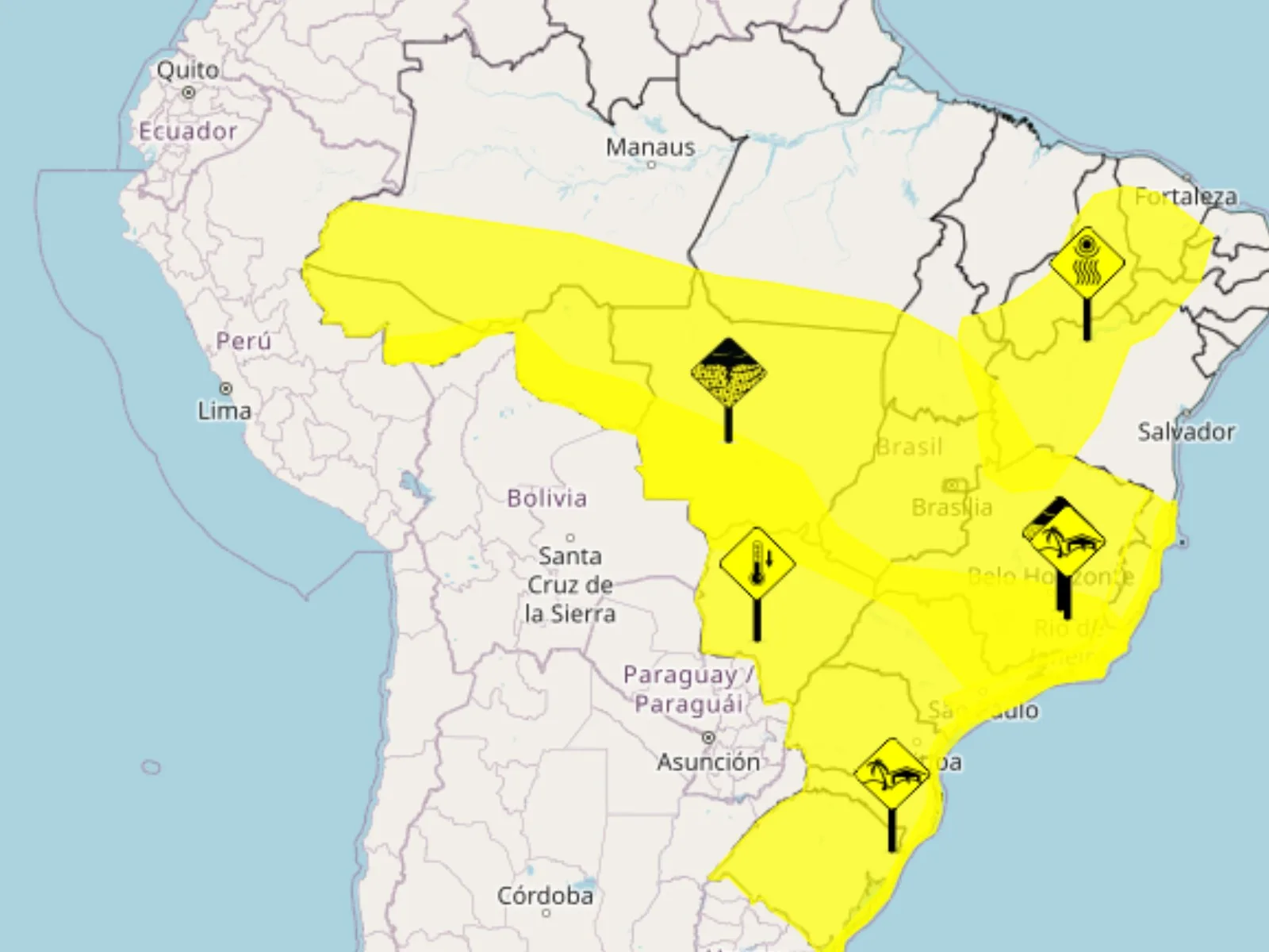 Acre tem alerta de granizo, ventos de até 60 km/h e queda de temperatura