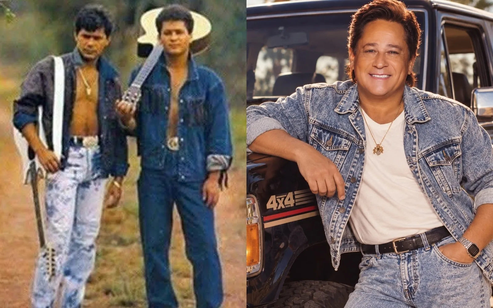 Leonardo resgata fotos com Leandro e compara imagem antiga com criação de IA