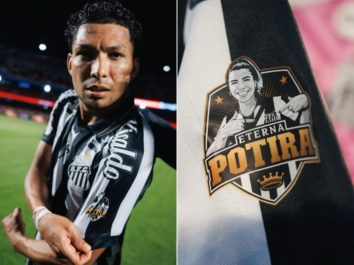 Santos homenageia Naty Potira com patch em clássico contra o São Paulo