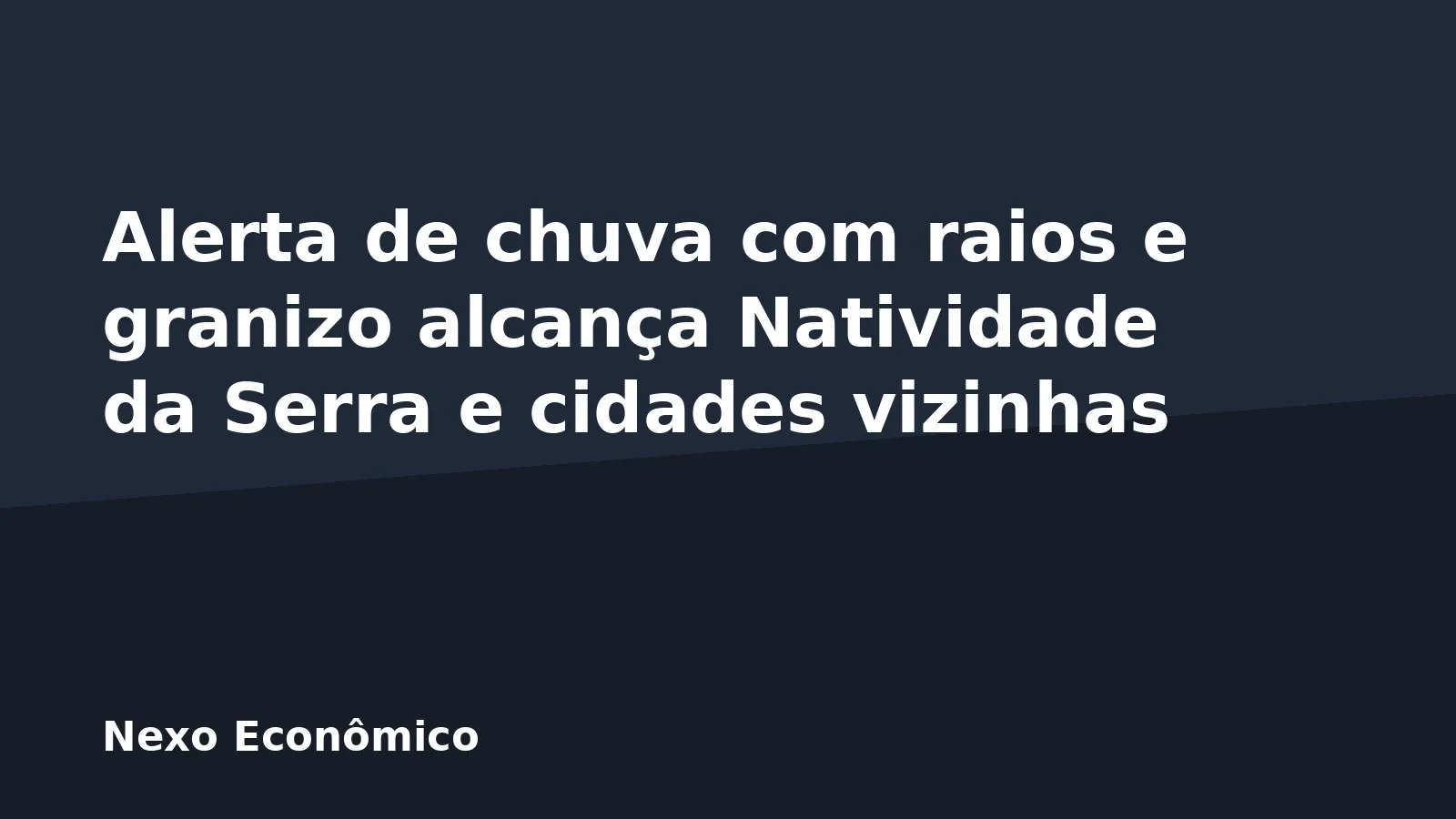Alerta de chuva com raios e granizo alcança Natividade da Serra e cidades vizinhas