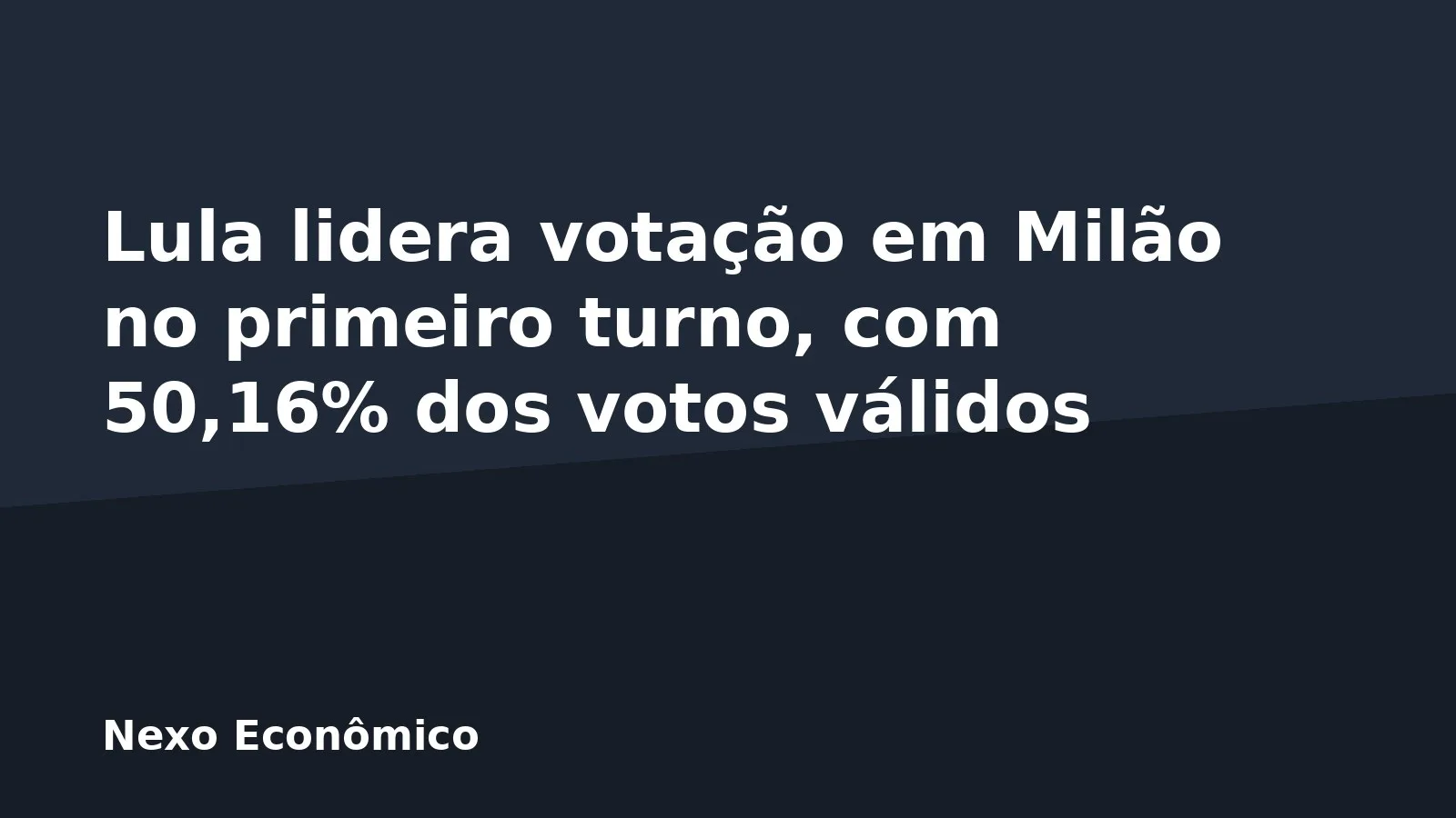 Lula lidera votação em Milão no primeiro turno, com 50,16% dos votos válidos