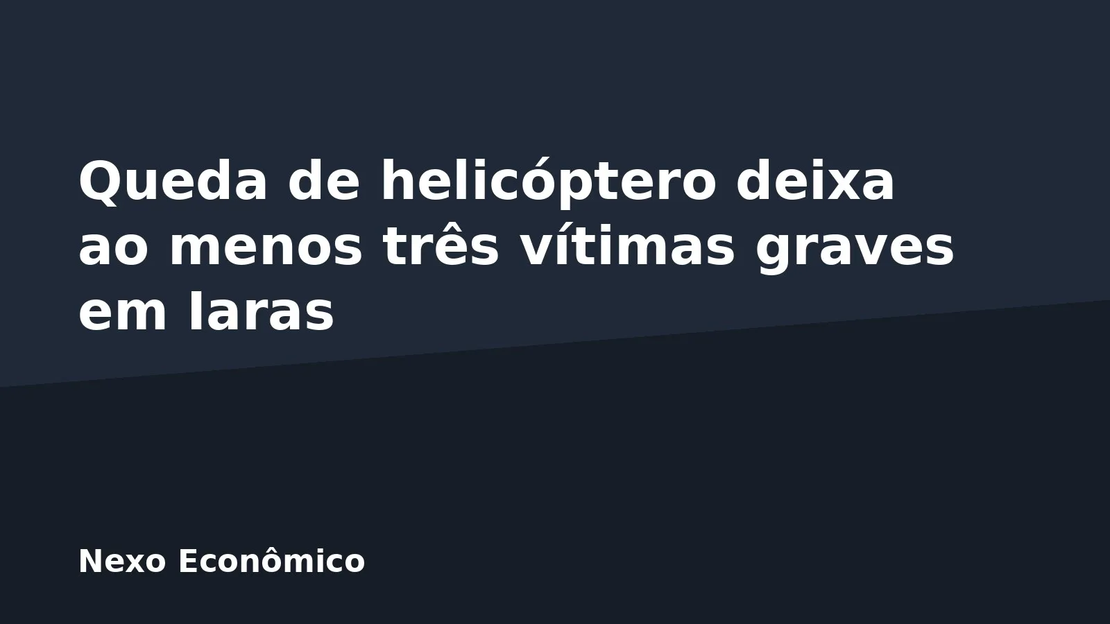 Queda de helicóptero deixa ao menos três vítimas graves em Iaras