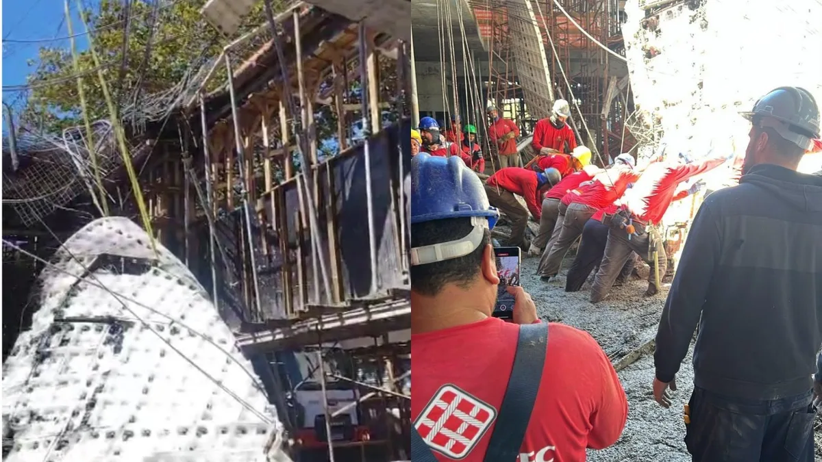 Desabamento de laje atinge três trabalhadores em obra de Florianópolis