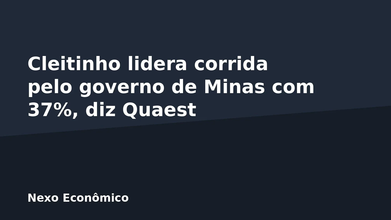 Cleitinho lidera corrida pelo governo de Minas com 37%, diz Quaest