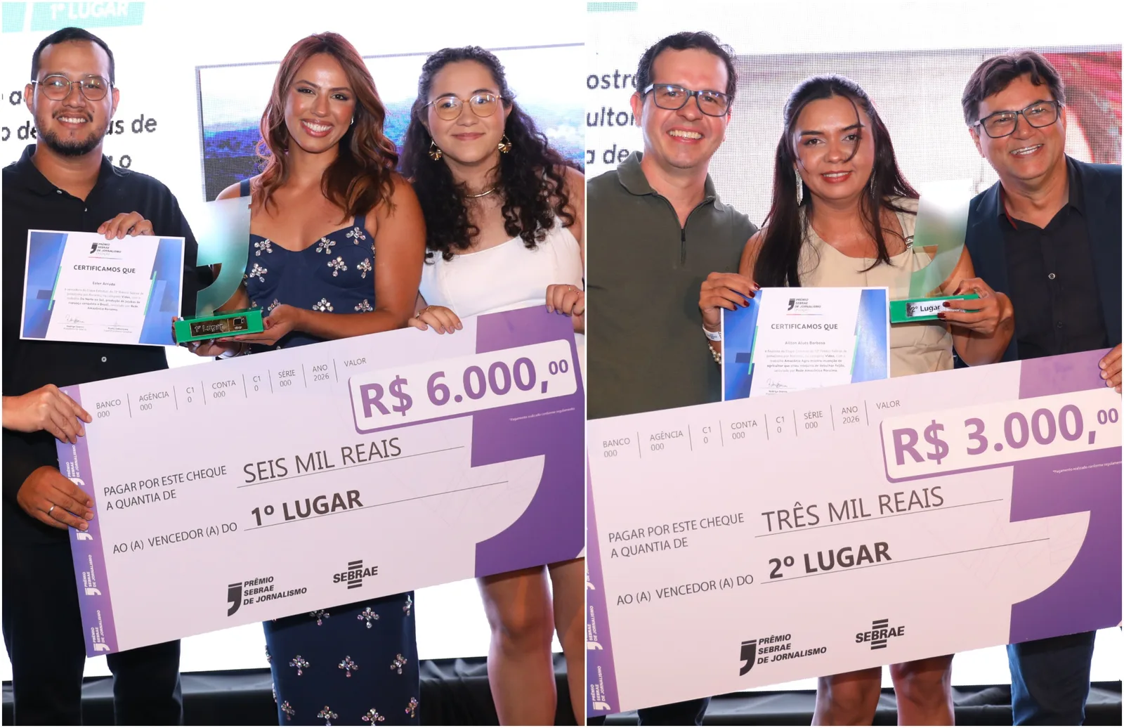 Rede Amazônica Roraima leva 1º e 2º lugares em prêmio do Sebrae