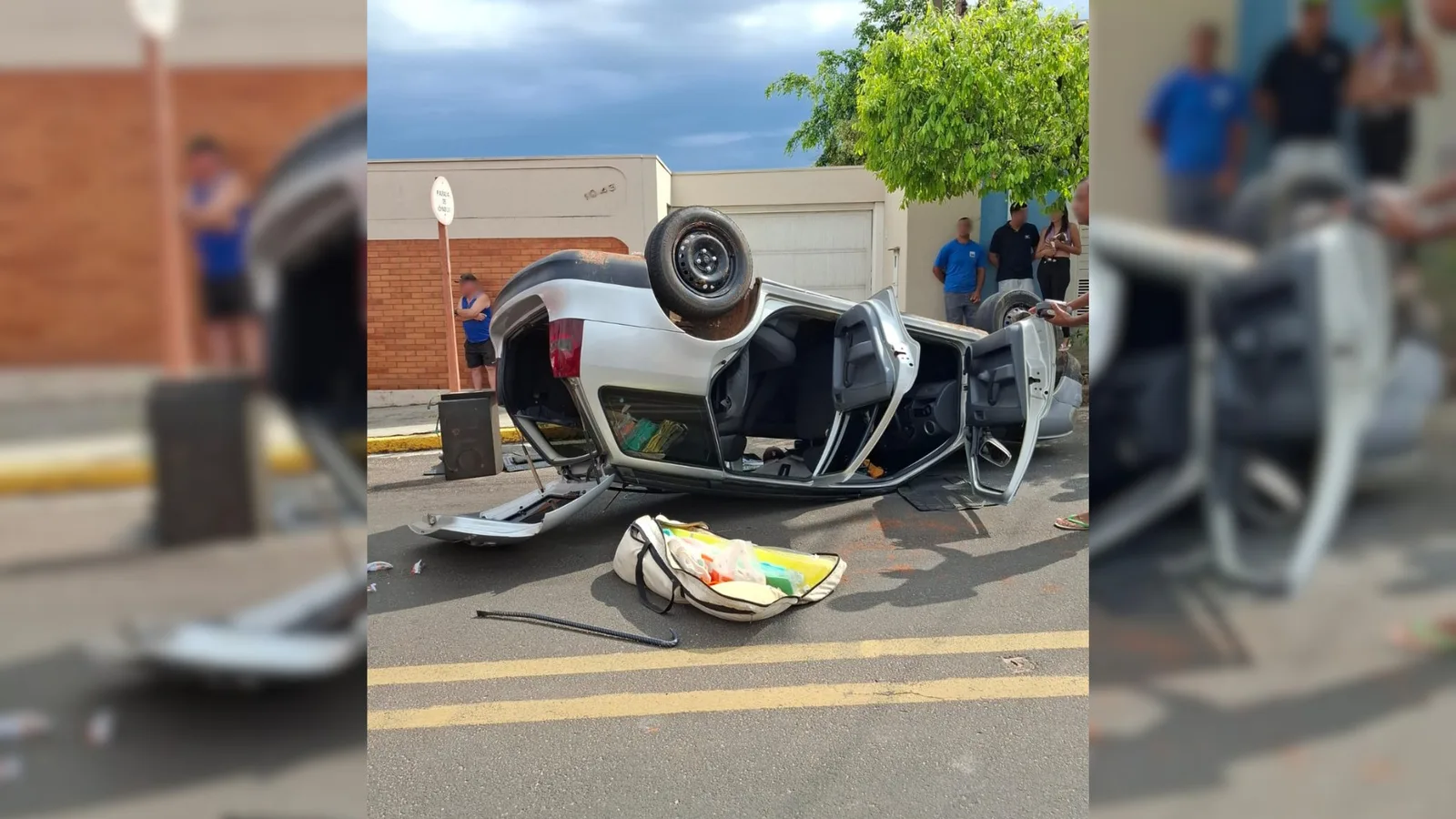 Idoso é socorrido após perder o controle e capotar em Duartina