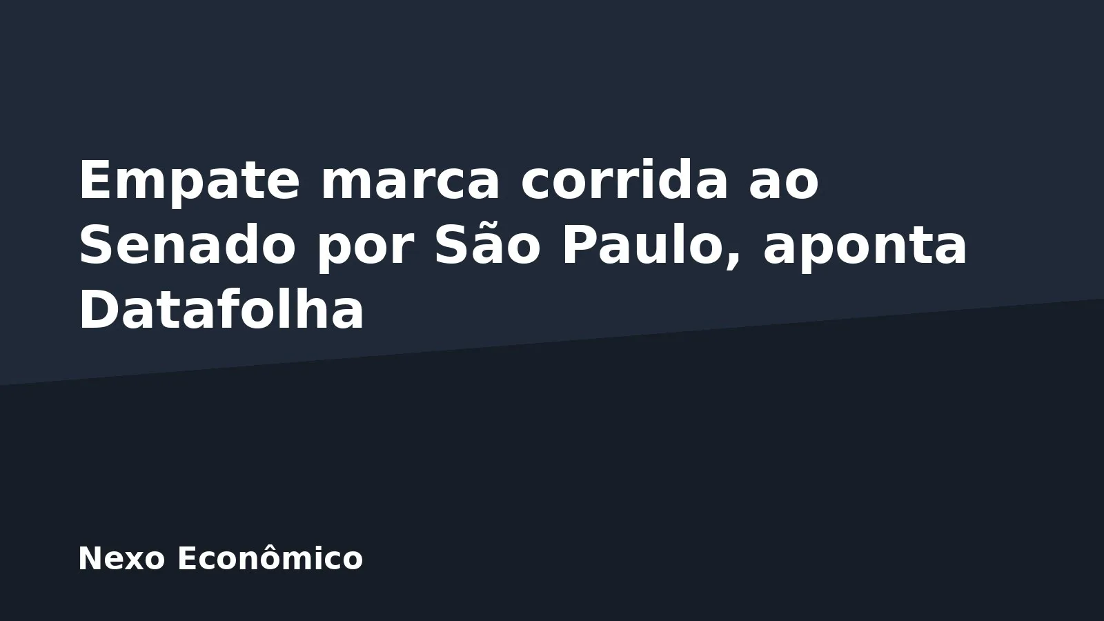 Empate marca corrida ao Senado por São Paulo, aponta Datafolha