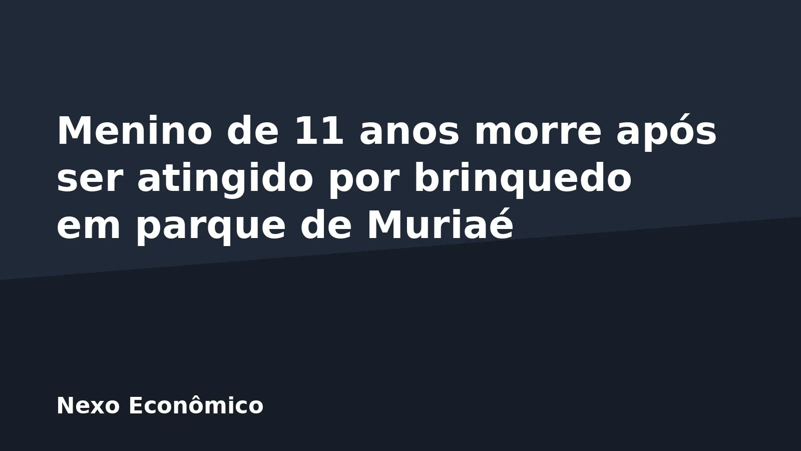 Menino de 11 anos morre após ser atingido por brinquedo em parque de Muriaé