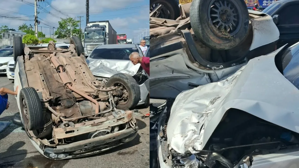 Pessoa é resgatada após ficar presa em carro na BR-316, em Ananindeua