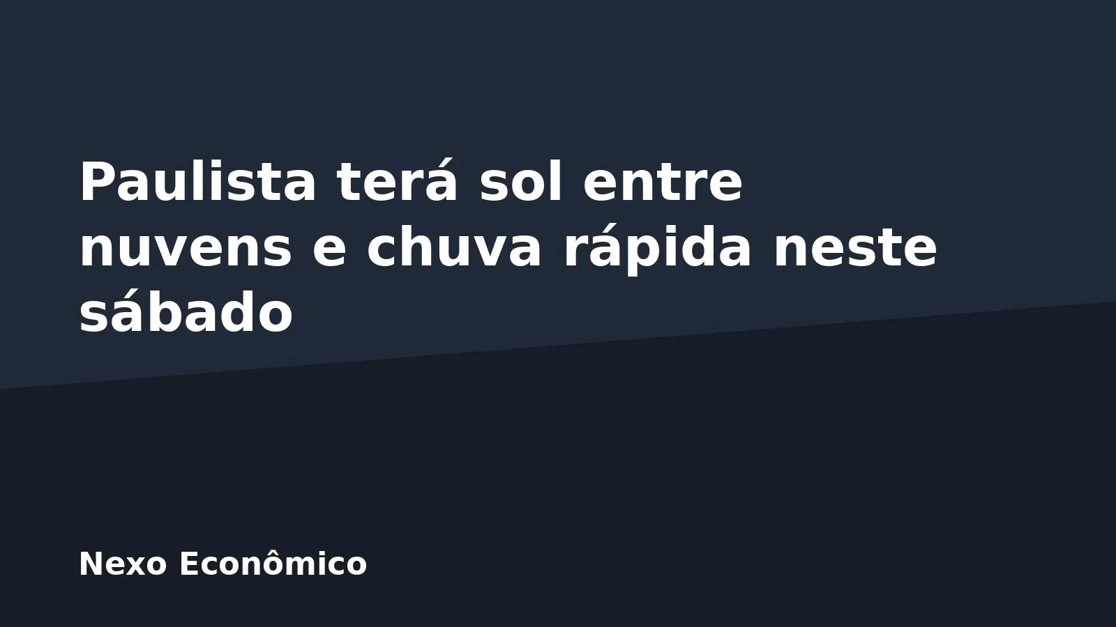 Paulista terá sol entre nuvens e chuva rápida neste sábado