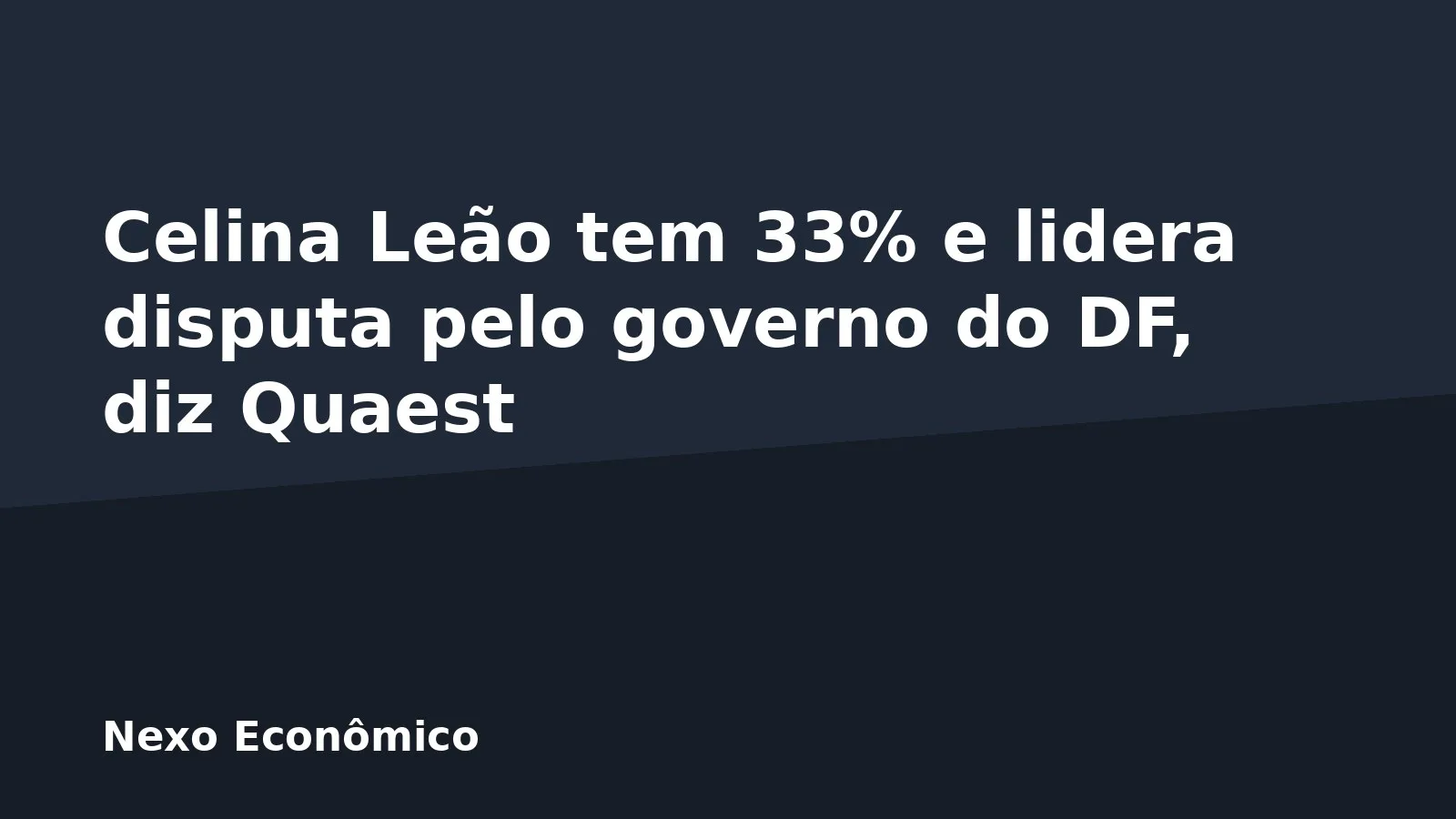 Celina Leão tem 33% e lidera disputa pelo governo do DF, diz Quaest