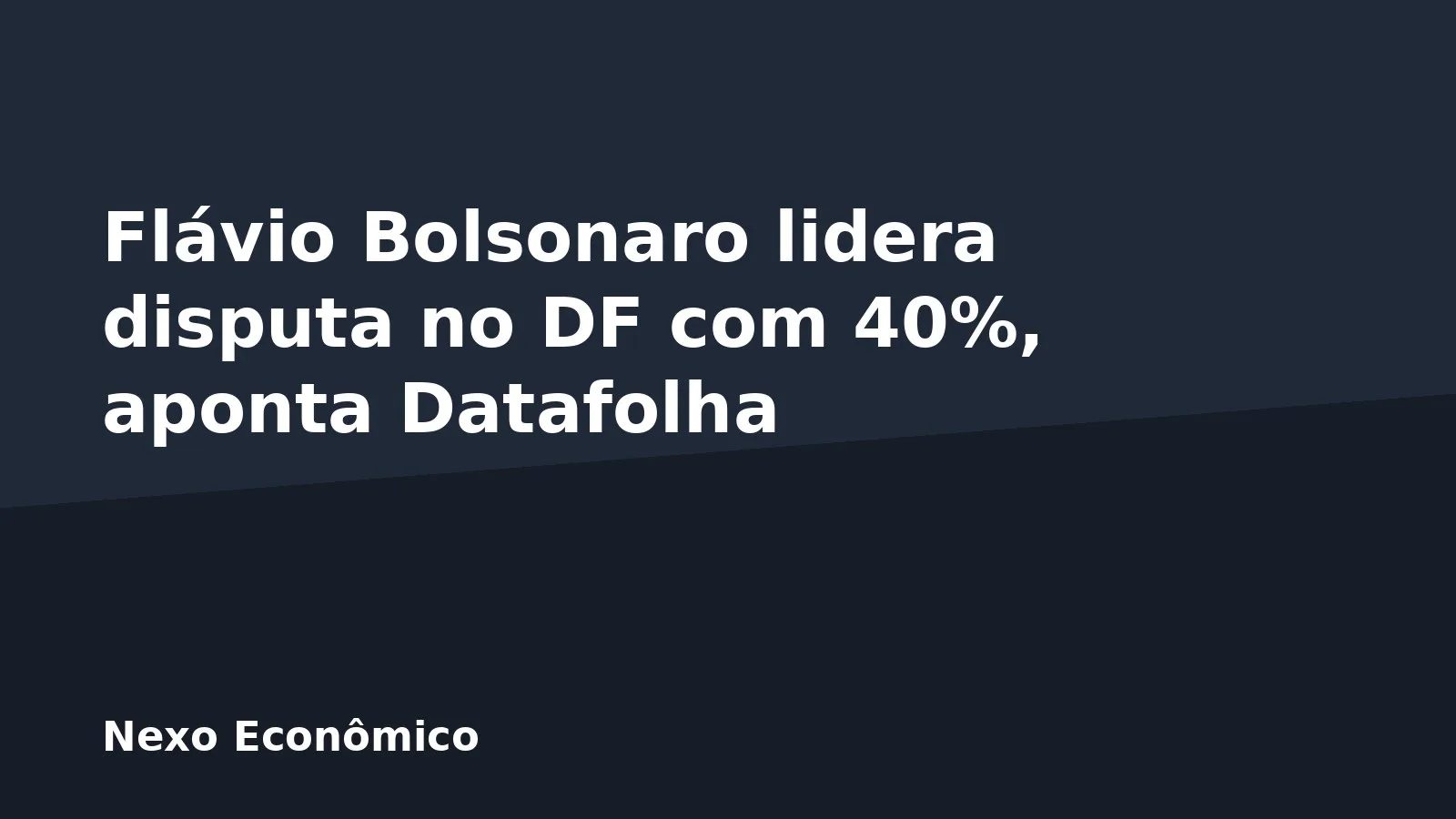 Flávio Bolsonaro lidera disputa no DF com 40%, aponta Datafolha