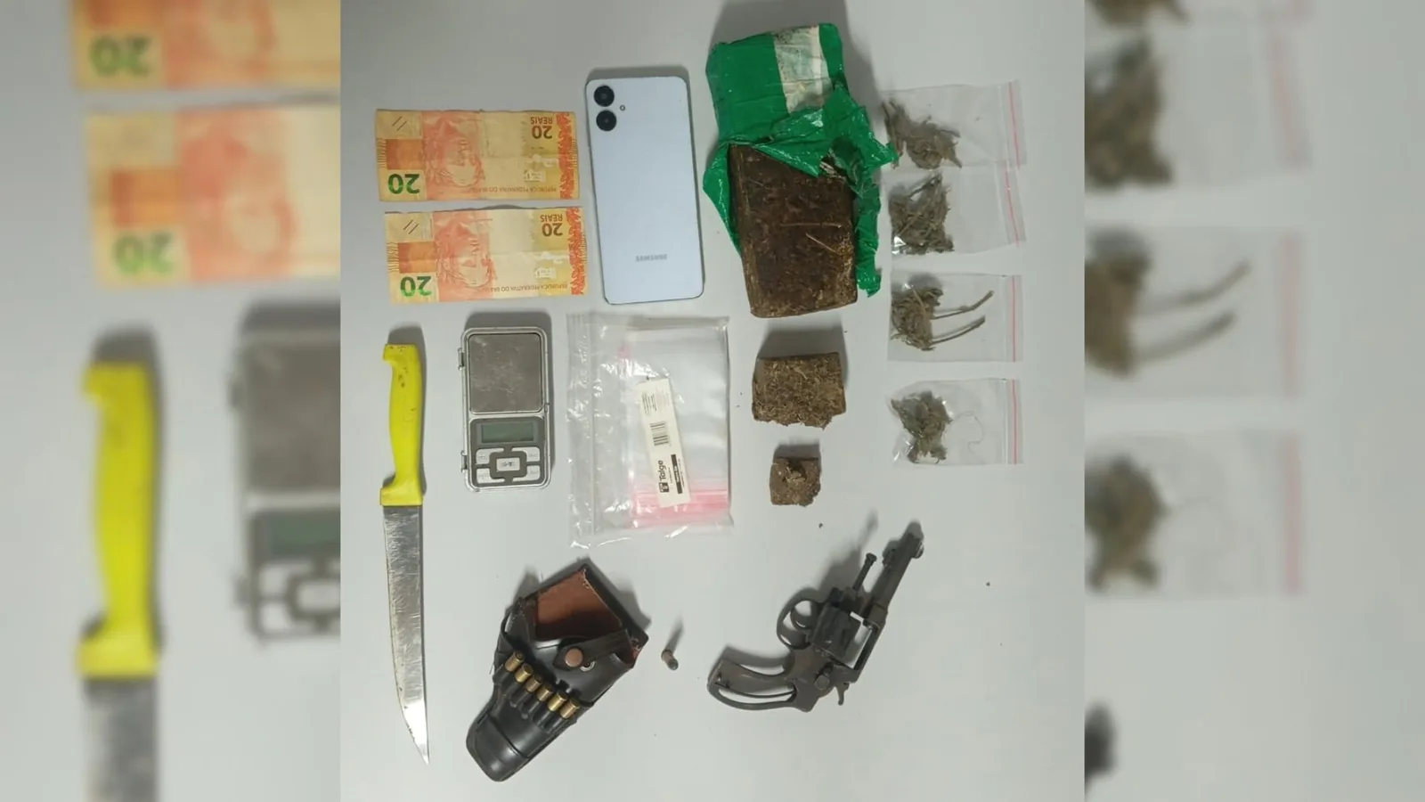 Dupla é presa com maconha, arma e seis plantas em Presidente Prudente