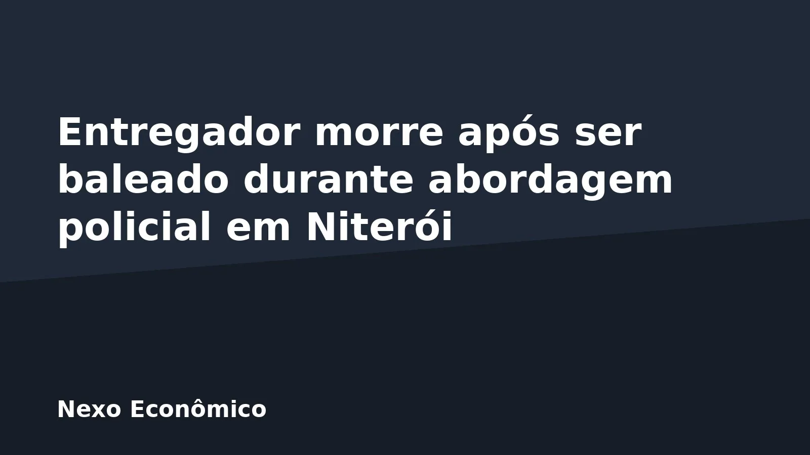 Entregador morre após ser baleado durante abordagem policial em Niterói