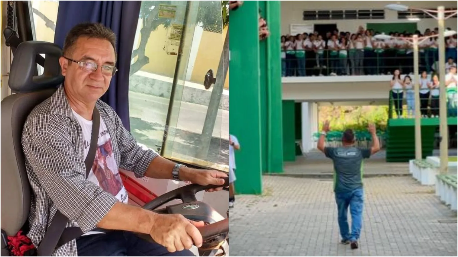 Falha nos freios leva escola do Ceará a homenagear motorista de ônibus