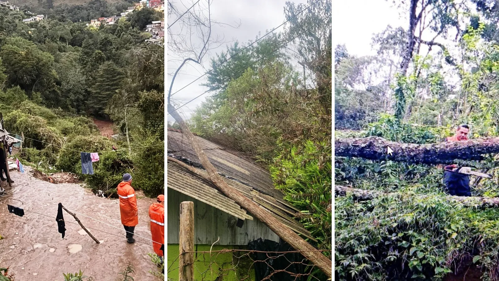Chuva provoca deslizamento e retira nove moradores de imóvel em Campos do Jordão