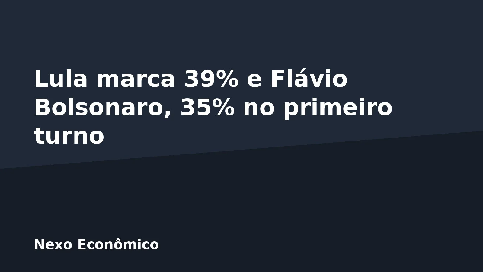 Lula marca 39% e Flávio Bolsonaro, 35% no primeiro turno