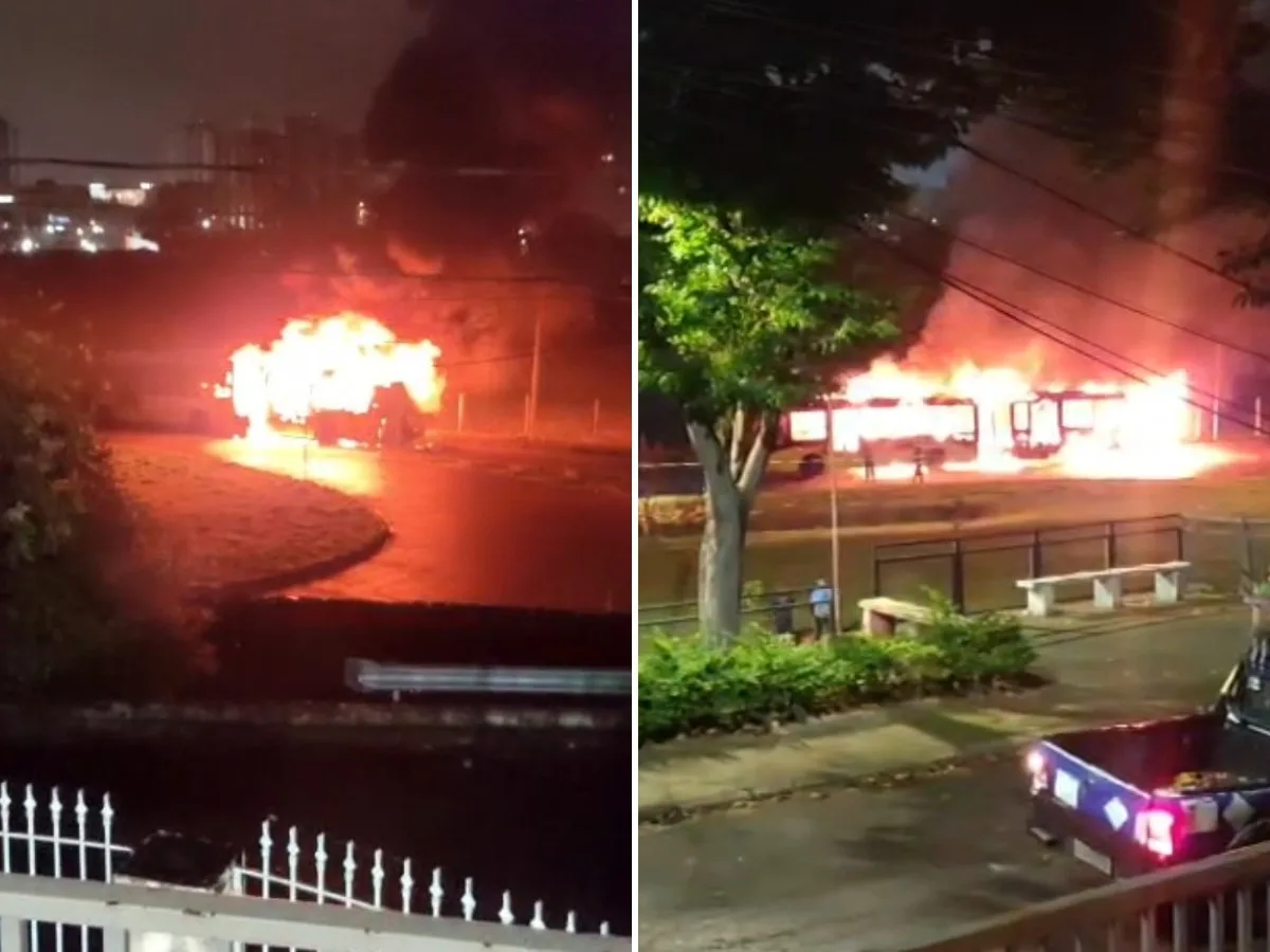 Incêndio atinge ônibus na estação BRT Vila Teixeira, em Campinas