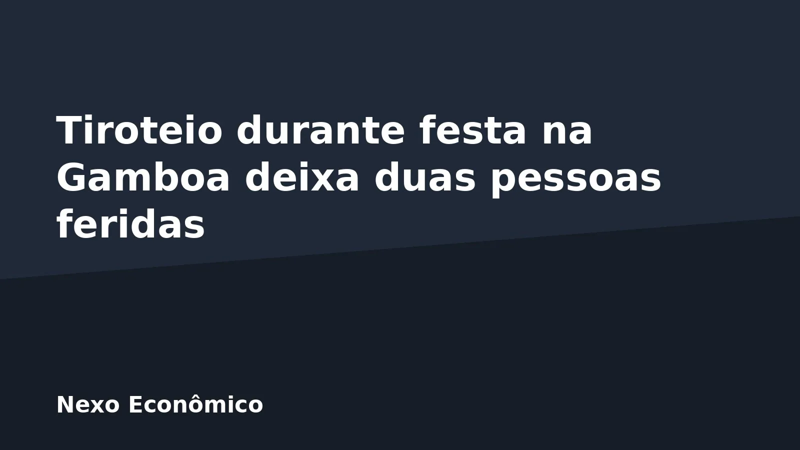 Tiroteio durante festa na Gamboa deixa duas pessoas feridas
